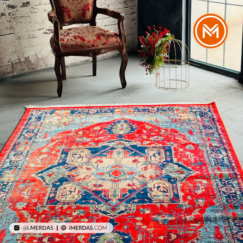 فرش کهنه نما کد N00220 زمینه تمام رنگ